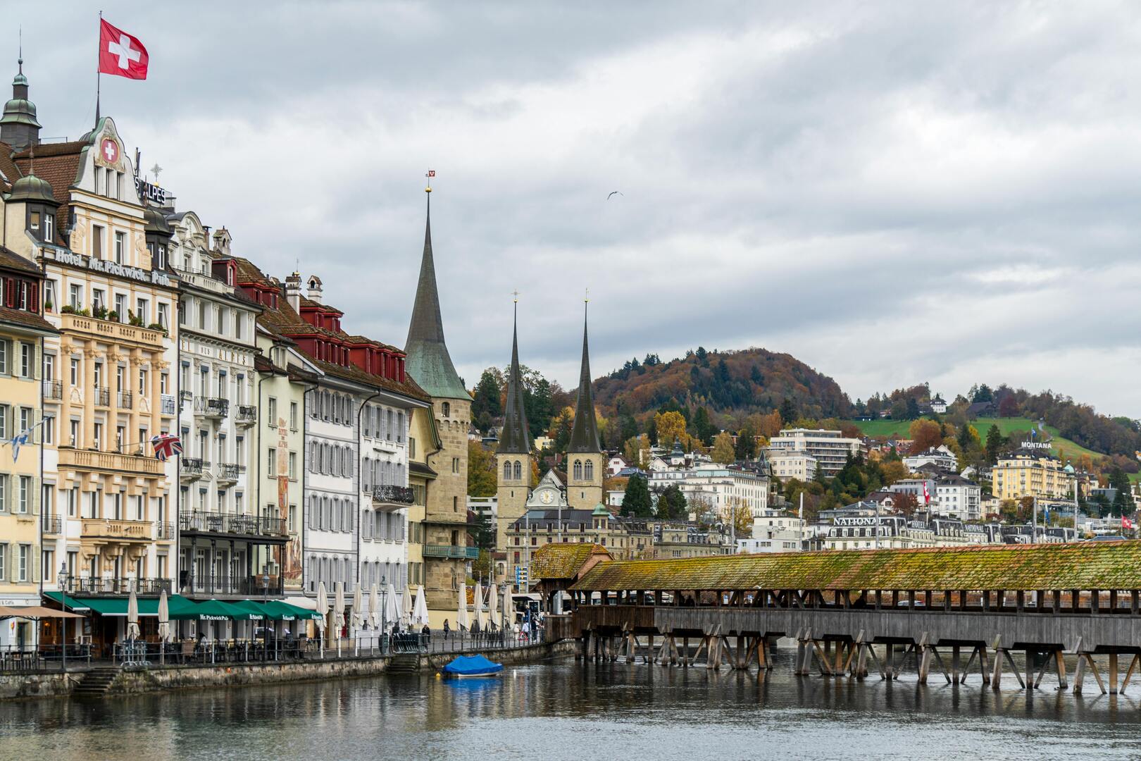 Lucerne with Chapel Bridge and Lake