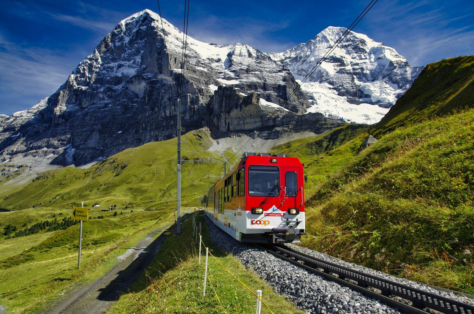 Swiss Train Journey Mountain Views